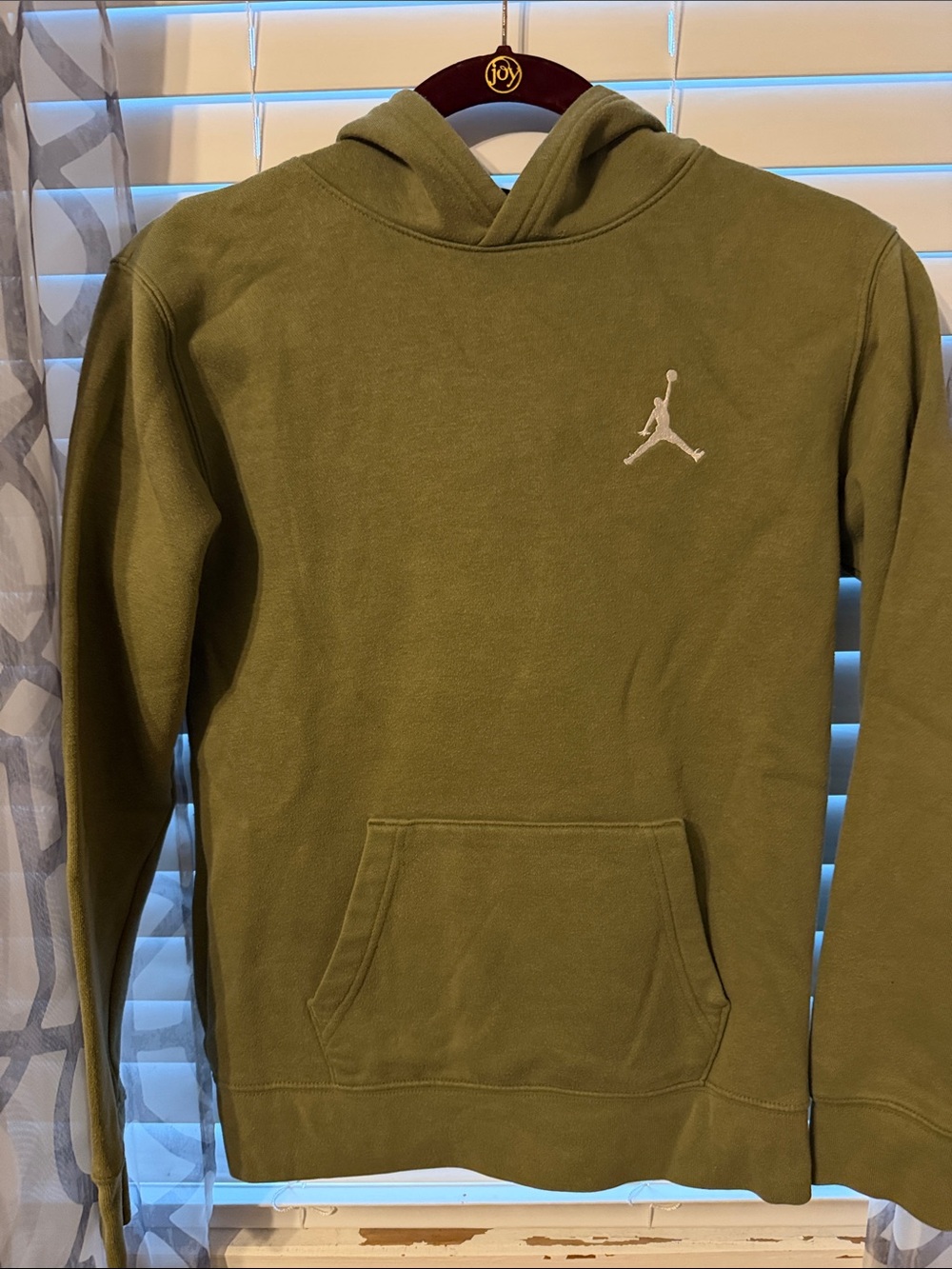 Jordan Olive Green Hooded Pullover with White Jumpman